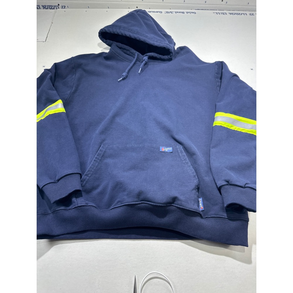 Lapco FR Flame Resistant Hoodie Navy Blue Hi-Vis Reflective Mens 2XL SWHFR14NY